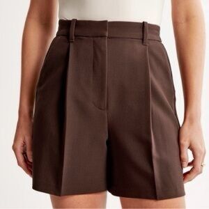 Brown Pleated Shorts